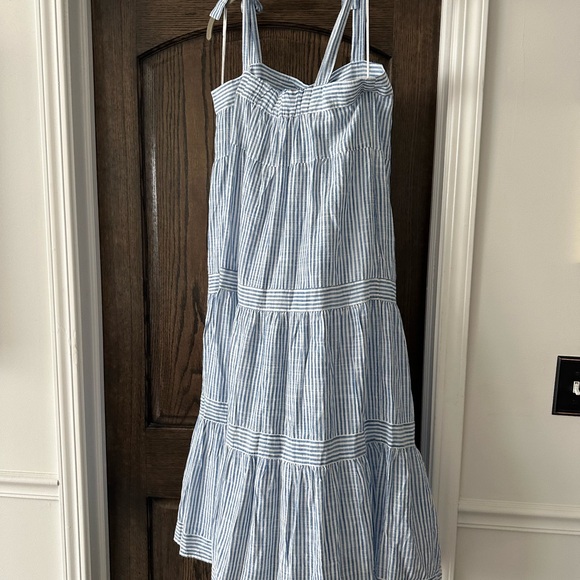 Tommy Bahama Shoreline Stripe Blue and White Cover up Midi Dress - Picture 3 of 7